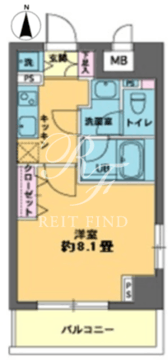 カスタリア新富町 801 間取り図