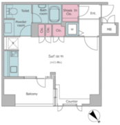 レジディア文京湯島 501 間取り図