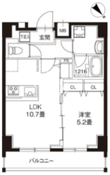 レオーネ錦糸町2 202 間取り図