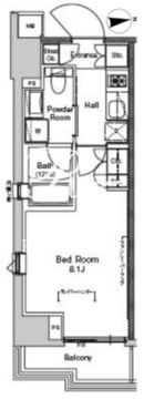 プラウドフラット門前仲町5 701 間取り図