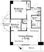 河田町ガーデン 3-606 間取り図