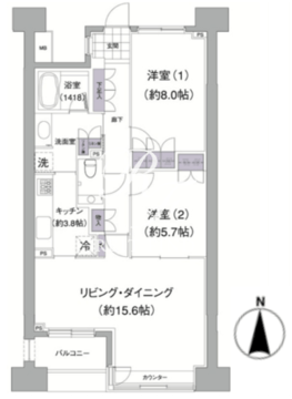 アビティ目黒 308 間取り図