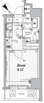 メイクスデザイン門前仲町リバープレイス 501 間取り図