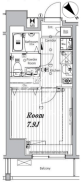 メイクスデザイン門前仲町リバープレイス 802 間取り図