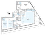 オーキッドレジデンス六本木 1402 間取り図