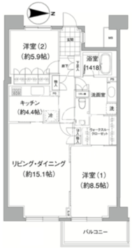 アビティ目黒 711 間取り図