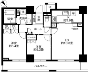 ファミール月島グランスイートタワー 2507 間取り図