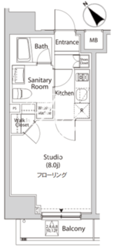 カーサスプレンディッド日本橋水天宮 301 間取り図