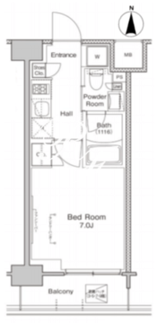 プラウドフラット南品川 308 間取り図