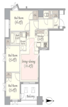 KDXレジデンス錦糸町 402 間取り図