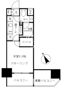 パークリュクス東麻布mono 503 間取り図