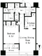 パークアクシス麻布仙台坂 202 間取り図