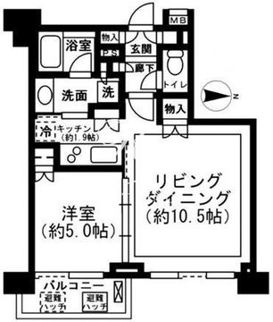 レジディア新宿イースト2 803 間取り図