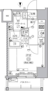 クオリタス南大井 301 間取り図