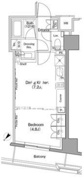 ザ・パークハビオ日本橋小伝馬町 202 間取り図