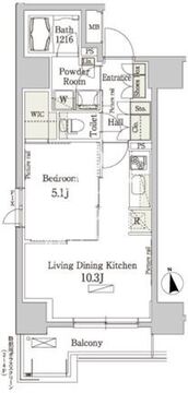 パークアクシス秋葉原イースト 405 間取り図