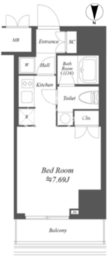 アイフラット文京本駒込 206 間取り図