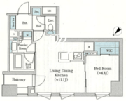バウスフラッツ日本橋浜町 501 間取り図