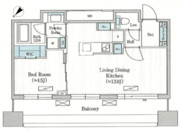 バウスフラッツ日本橋浜町 1002 間取り図