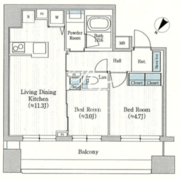 バウスフラッツ日本橋浜町 1003 間取り図
