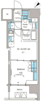 ルフォンプログレ蔵前プレミア 1009 間取り図