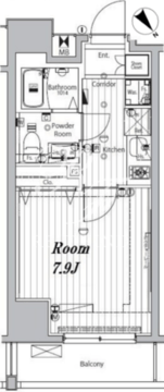 メイクスデザイン門前仲町リバープレイス 605 間取り図