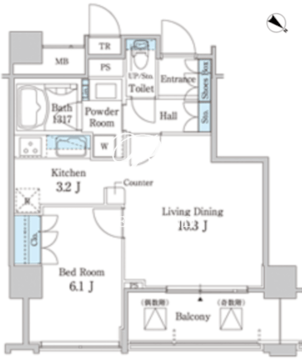 ＭＦＰＲ目黒タワー 407 間取り図