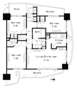 パークアクシス四谷ステージ 1007 間取り図