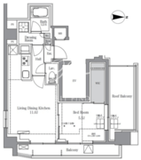 ＢｌｕＲｏｃｋ東品川 802 間取り図