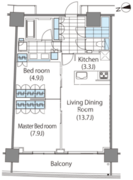 コンフォリア新宿イーストサイドタワー 811 間取り図