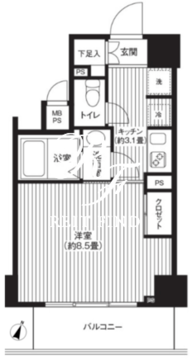 カスタリア初台 802 間取り図