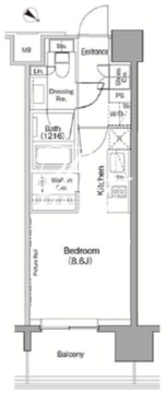 ザ・パークハビオ目黒 1102 間取り図