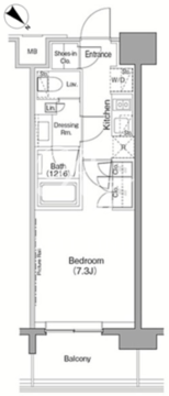 ザ・パークハビオ目黒 1404 間取り図