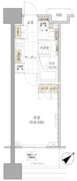 パークハビオ西新宿 1204 間取り図