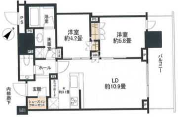 ブランズタワー豊洲 819 間取り図