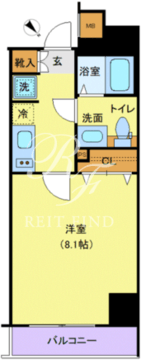 メイクスデザイン門前仲町リバープレイス 1004 間取り図