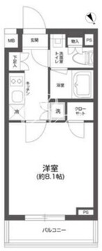 グランパセオ四谷若葉 406 間取り図