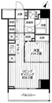 クロスレジデンス白金高輪 1303 間取り図