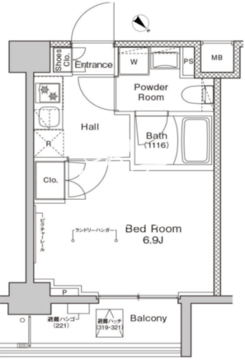 プラウドフラット戸越公園 321 間取り図