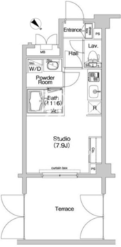 コンフォリア神楽坂 104 間取り図