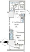 パークキューブ大井町レジデンス 1207 間取り図