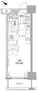 パークハビオ人形町 802 間取り図