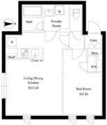 グローリオシェルト神宮前 201 間取り図 ?>