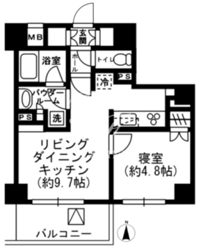 レジディア四谷三丁目 513 間取り図