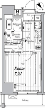 メイクスデザイン門前仲町リバープレイス 805 間取り図