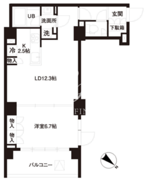 レジディア白金高輪 201 間取り図