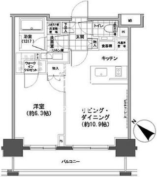 パークハビオ人形町 807 間取り図