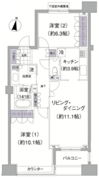 アビティ目黒 802 間取り図