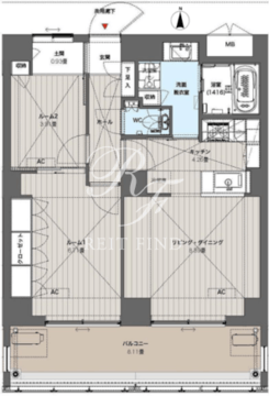 ルーチェヴィラ菊川 403 間取り図