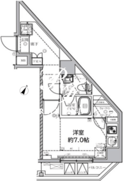 ベルシード門前仲町2 705 間取り図